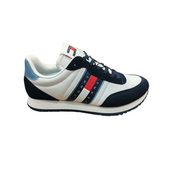 A12609_7Skq2xXp Ανδρικό Παπούτσι TOMMY JEANS RUNNER EM0EM01351 Λευκό Μπλε - Image 1