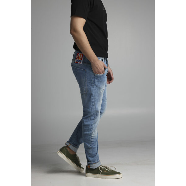 TIAGO 4 SIDE Ανδρικό Παντελόνι Τζιν COZI JEANS 63-TIAGO 4 Μπλε ξεθωριασμένο - Image 3