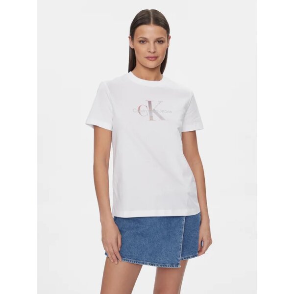 calvin-klein-jeans-t-shirt-diffused-monologo-j20j223264-leuko-regular-fit-0000303426699 Γυναικεία Μπλούζα Λευκή Calvin Klein Jeans J20J223264-YAF - Image 1