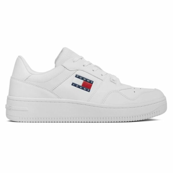 em0em01395-lefko_01 Ανδρικό Παπούτσι TOMMY JEANS RETRO BASKET EM0EM01395 Λευκό - Image 1
