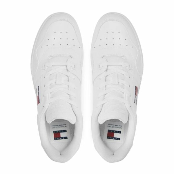 em0em01395-lefko_04 Ανδρικό Παπούτσι TOMMY JEANS RETRO BASKET EM0EM01395 Λευκό - Image 4