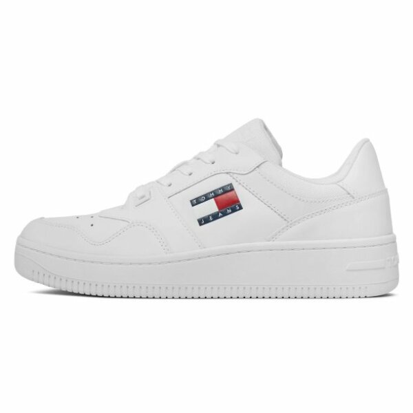 em0em01395-lefko_05 Ανδρικό Παπούτσι TOMMY JEANS RETRO BASKET EM0EM01395 Λευκό - Image 5
