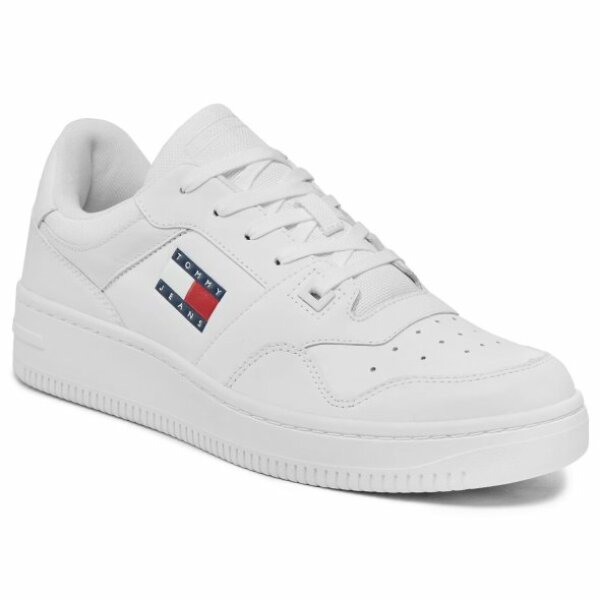 em0em01395-lefko_06 Ανδρικό Παπούτσι TOMMY JEANS RETRO BASKET EM0EM01395 Λευκό - Image 6