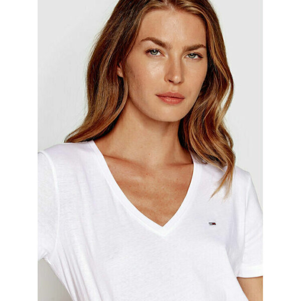 fixedratio_20220810134013_d94db107 ΓΥΝΑΙΚΕΙΑ ΜΠΛΟΥΖΑ TJW SLIM SOFT V NECK TEE TOMMY JEANS DW0DW14617-YBR - Image 3