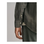 Ανδρικό Πουκάμισο GANT Λινό 3240122 REG DYED BAND Χακί - Image 2