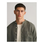 Ανδρικό Πουκάμισο GANT Λινό 3240122 REG DYED BAND Χακί - Image 3