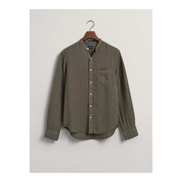 fixedratio_20240423135922_6f35337a Ανδρικό Πουκάμισο GANT Λινό 3240122 REG DYED BAND Χακί - Image 1