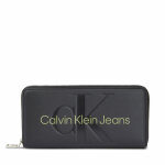Calvin Klein Jeans Μεγάλο Πορτοφόλι Γυναικείο Sculpted Mono Zip Around Mono K60K607634 Black/Dark Juniper 0GX