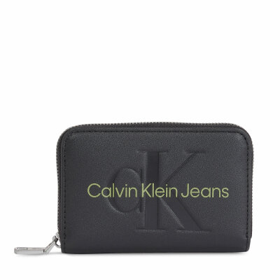 Μικρό Πορτοφόλι Γυναικείο Sculpted Med Zip Around Mono K60K607229 Μαύρο