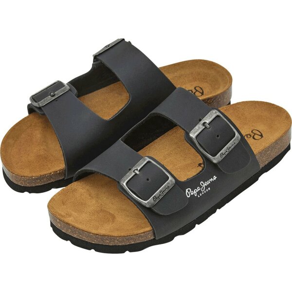 pepe-jeans-bio-double-kansas-sandals (2) Ανδρική Παντόφλα PEPE JEANS PMS80003 BIO M DOUBLE VELOUR Μαύρο - Image 3