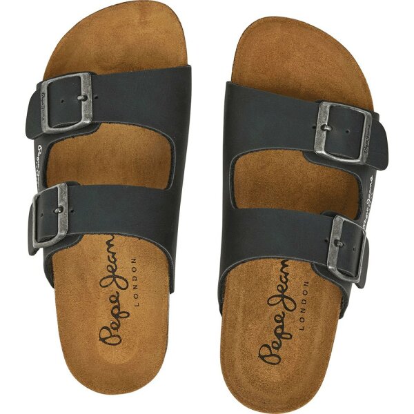 pepe-jeans-bio-double-kansas-sandals (3) Ανδρική Παντόφλα PEPE JEANS PMS80003 BIO M DOUBLE VELOUR Μαύρο - Image 4