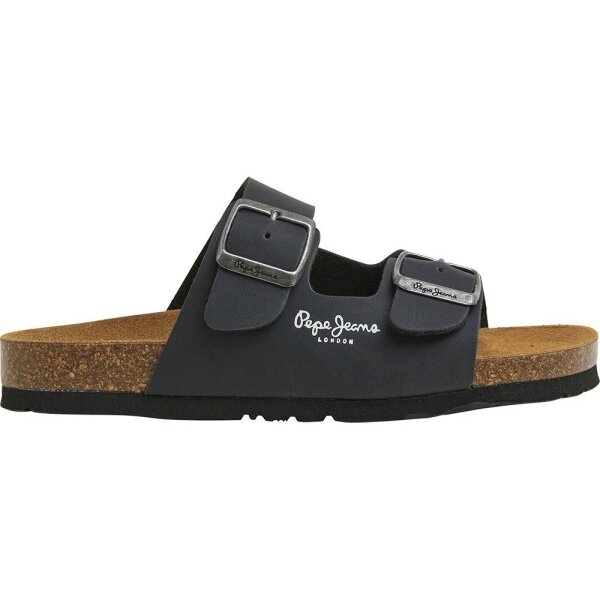 pepe-jeans-bio-double-kansas-sandals Ανδρική Παντόφλα PEPE JEANS PMS80003 BIO M DOUBLE VELOUR Μαύρο - Image 1