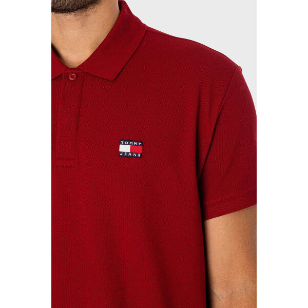 Ανδρική Μπλούζα POLO TOMMY JEANS REG BADGE  DM0DM18314 Κόκκινο - Image 4