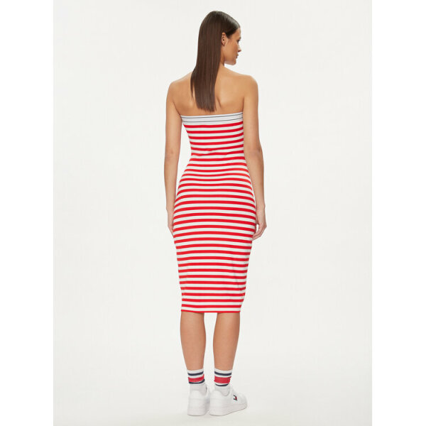 tommy-jeans-phorema-kalokairino-logo-tape-dw0dw17922-kokkino-slim-fit-0000303427450 (1) ΓΥΝΑΙΚΕΙΟ ΦΟΡΕΜΑ TJW LOGO TAPE STRIPE TUBE DRESS TOMMY JEANS DW0DW17922-XNL - Image 2