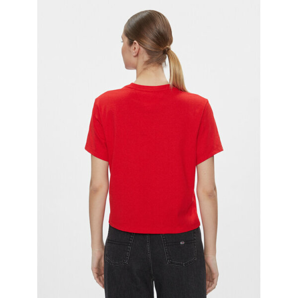 tommy-jeans-t-shirt-badge-dw0dw17391-kokkino-boxy-fit-0000303125110 (2) ΓΥΝΑΙΚΕΙΑ ΜΠΛΟΥΖΑ CROP BADGE TEE EXT  TOMMY JEANS DW0DW17391-XNL - Image 3