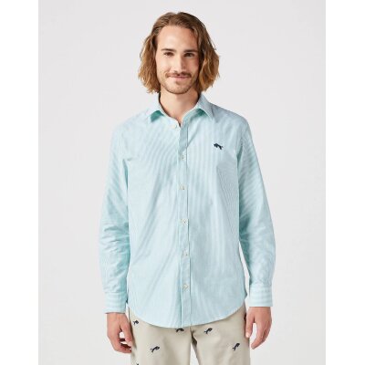 Ανδρικό Πουκάμισο WRANGLER 112350480 Πράσινο Ριγέ