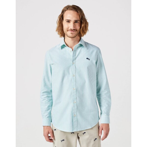 Ανδρικό Πουκάμισο WRANGLER 112350480 Πράσινο Ριγέ - Image 1