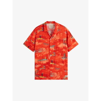 Ανδρικό Πουκάμισο SCOTCH AND SODA PRINTED VISCOSE 177054 Κόκκινο