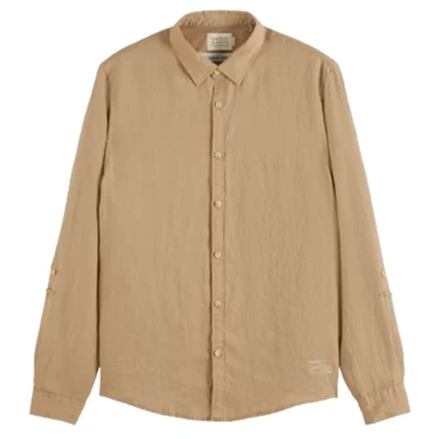 Ανδρικό Πουκάμισο SCOTCH AND SODA LINEN 177150 Μπεζ