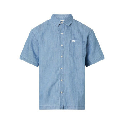 Ανδρικό Πουκάμισο Λινο WRANGLER 112352188 Γαλάζιο