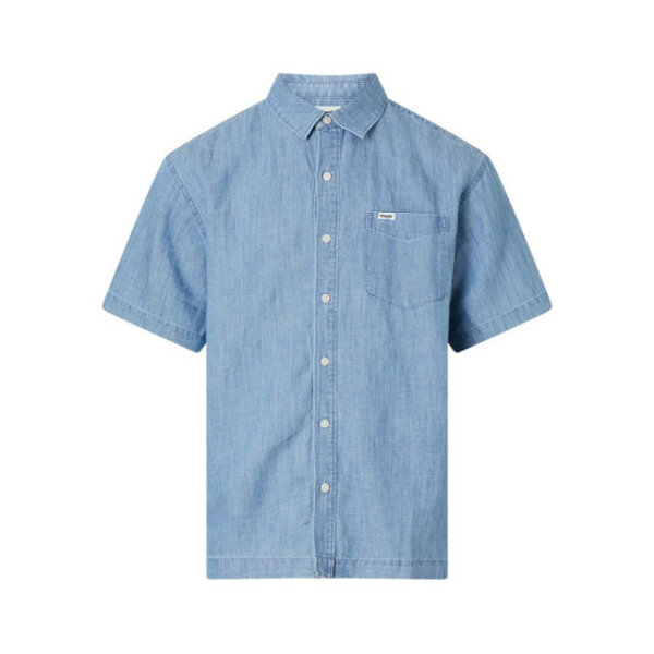 Ανδρικό Πουκάμισο Λινο WRANGLER 112352188 Γαλάζιο - Image 1