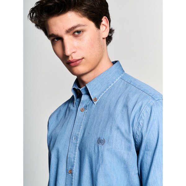 61-003.051.Ν0004-2-1200x1600 Ανδρικό Πουκάμισο Τζιν STAFF 61-003.051 VICTOR Μπλε - Image 2