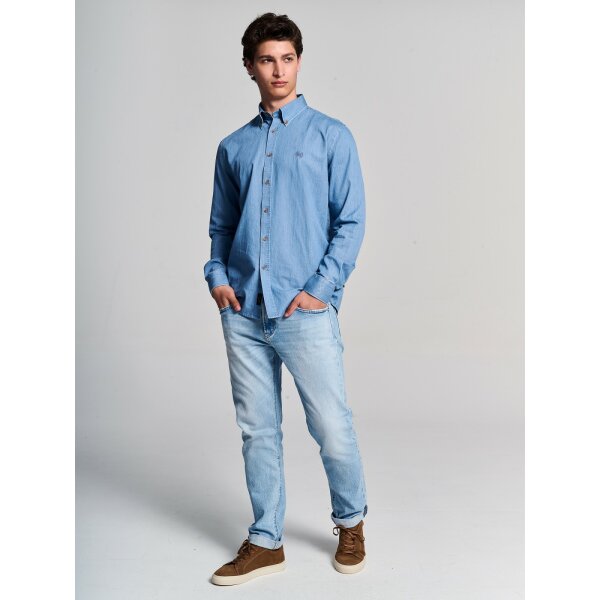 61-003.051.Ν0004-5-1200x1600 Ανδρικό Πουκάμισο Τζιν STAFF 61-003.051 VICTOR Μπλε - Image 5