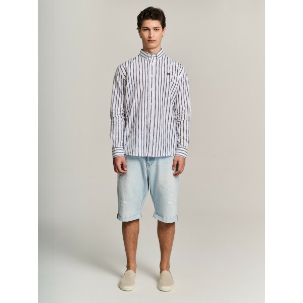 61-014.051.Ν0000-6-1200x1600 Ανδρικό Πουκάμισο  STAFF 61-014.051 PETER1 Ριγέ Λευκό Μπλε - Image 6