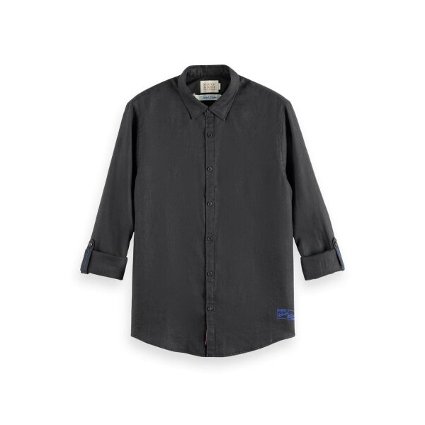 8719027812955_photo1 Ανδρικό Πουκάμισο SCOTCH AND SODA LINEN 177150 Μαύρο - Image 1