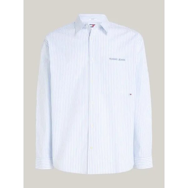 Ανδρικό Πουκάμισο TOMMY JEANS DM0DM18956 RLX CLASSIC Λευκό Γαλάζιο - Image 1