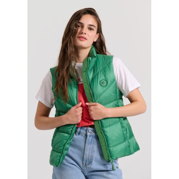 FBL009-100-01_MINERAL_GREEN_1 Γυναικείο αμάνικο καπιτονέ μπουφάν FBL009-100-01  FUNKY BUDDHA - Image 1