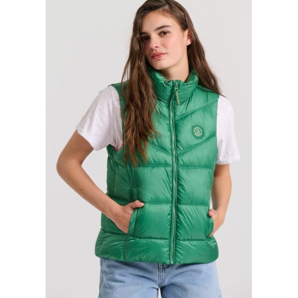 FBL009-100-01_MINERAL_GREEN_3 Γυναικείο αμάνικο καπιτονέ μπουφάν FBL009-100-01  FUNKY BUDDHA - Image 3