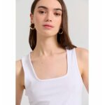 Γυναικείο Tank top σε rib ύφανση Λευκό FBL009-101-17 FUNKY BUDDHA - Image 3