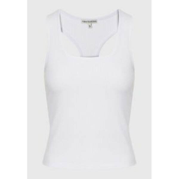 Γυναικείο Tank top σε rib ύφανση Λευκό FBL009-101-17 FUNKY BUDDHA - Image 5