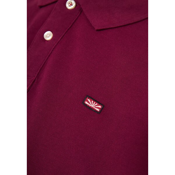 Ανδρική Μπλούζα POLO FUNKY BUDDHA FBM009-001-11 Μπορντώ - Image 2