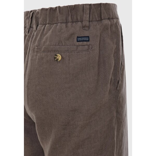 Ανδρική Βερμούδα Λινή CHINO FUNKY BUDDHA FBM009-009-03 Καφέ - Image 3