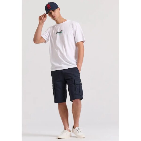 Ανδρική Μπλούζα FUNKY BUDDHA Relaxed fit FBM009-035-04 Λευκή - Image 4