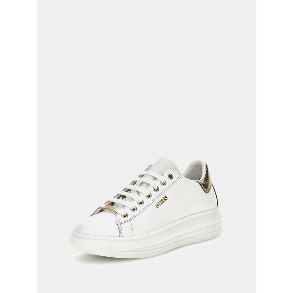 FL8VIBLEA12-WHIGO Γυναικείο Sneakers vibo από γνήσιο δέρμα Λευκό GUESS FL8VIBLEA12 - Image 1
