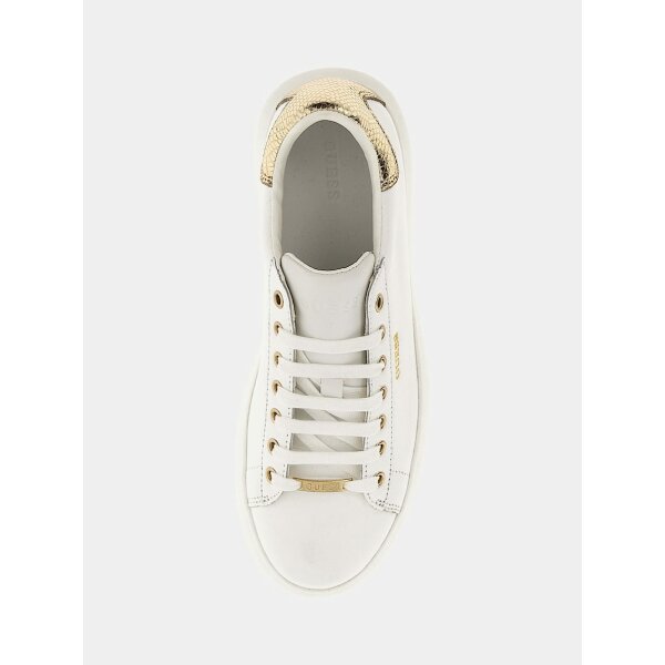 Γυναικείο Sneakers  vibo από γνήσιο δέρμα Λευκό  GUESS FL8VIBLEA12 - Image 3