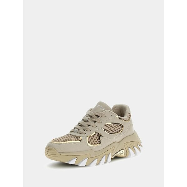 FLJNORELE12-SAND Γυναικείο Sneakers Runners norina με σουέτ τμήματα  FLJNORELE12  GUESS - Image 1