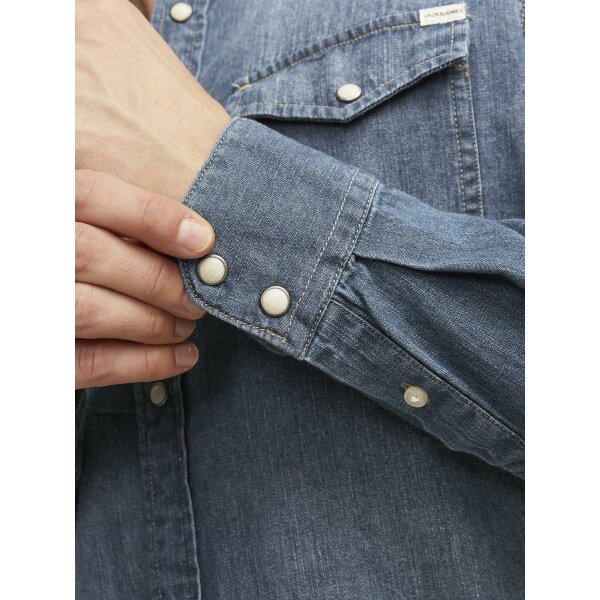 Ανδρικό Πουκάμισο Τζιν JACK & JONES 12138115 Μπλε - Image 3