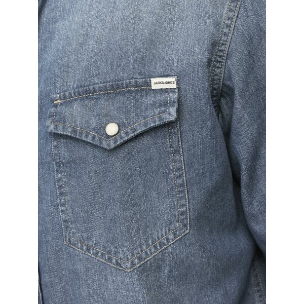 Ανδρικό Πουκάμισο Τζιν JACK & JONES 12138115 Μπλε - Image 4