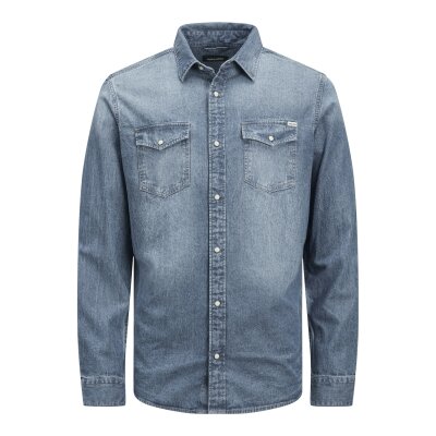 Ανδρικό Πουκάμισο Τζιν JACK & JONES 12138115 Μπλε