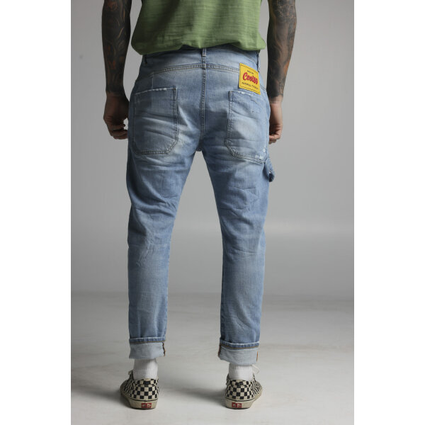 MORONE 2 BACK Ανδρικό Παντελόνι Τζιν  COZI JEANS 63-MORONE 2 Μπλέ Ξεθωριασμένο - Image 2