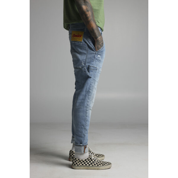 MORONE 2 SIDE Ανδρικό Παντελόνι Τζιν  COZI JEANS 63-MORONE 2 Μπλέ Ξεθωριασμένο - Image 5