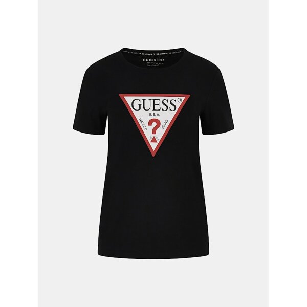 W1YI1BI3Z14-JBLK-ALTGHOST Γυναικείο T-shirt με τριγωνικό λογότυπο Μαύρο GUESS W1YI1BI3Z14-JBLK - Image 4