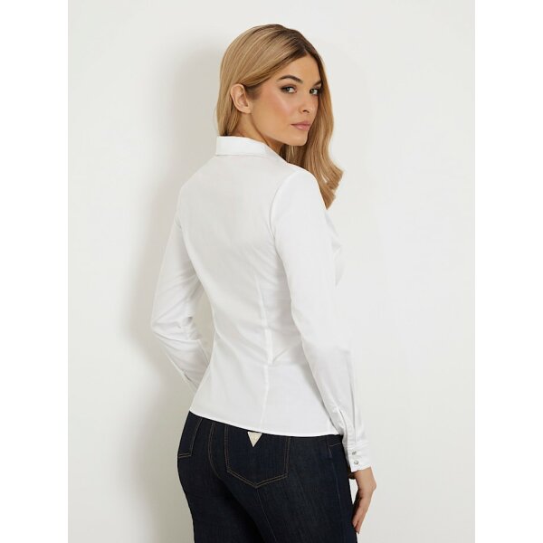 Γυναικείο Κλασικό πουκάμισο slim Λευκό GUESS W2YH41WAF10-G011 - Image 3