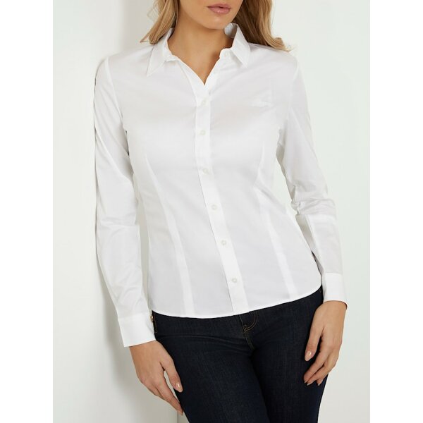 Γυναικείο Κλασικό πουκάμισο slim Λευκό GUESS W2YH41WAF10-G011 - Image 2