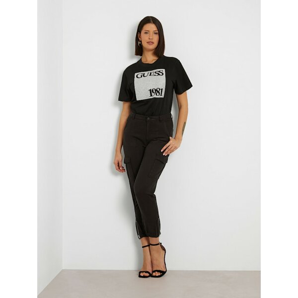 Γυναικείο T-shirt με λογότυπο μπροστά Μαύρο GUESS  W4GI16I3Z14-JBLK - Image 2