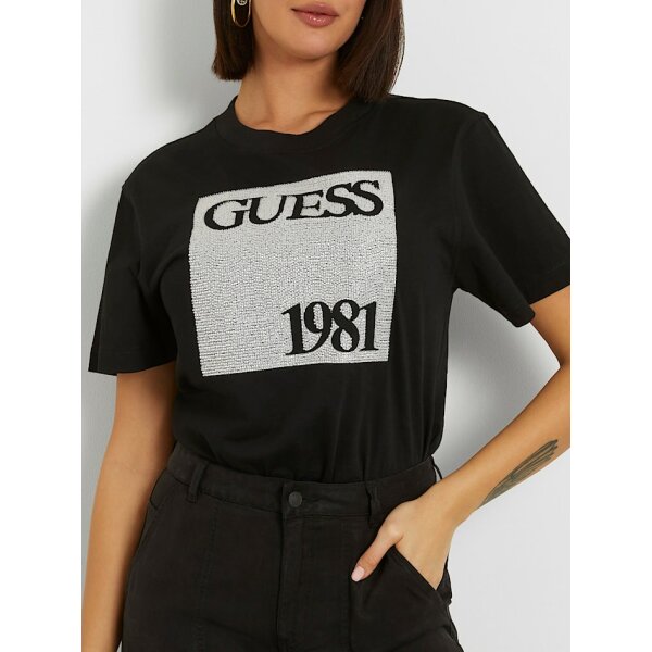 Γυναικείο T-shirt με λογότυπο μπροστά Μαύρο GUESS  W4GI16I3Z14-JBLK - Image 4